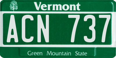VT license plate ACN737