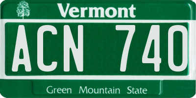 VT license plate ACN740