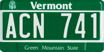 VT license plate ACN741