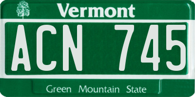 VT license plate ACN745
