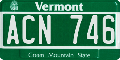 VT license plate ACN746