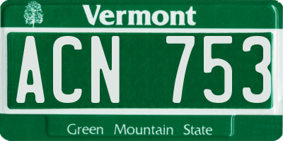 VT license plate ACN753
