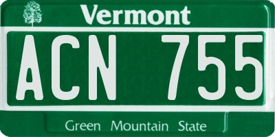 VT license plate ACN755