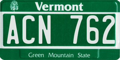 VT license plate ACN762