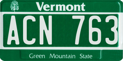 VT license plate ACN763
