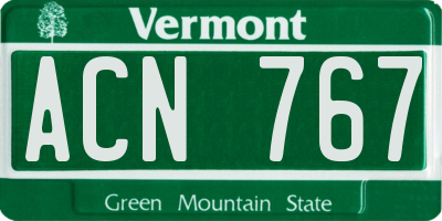 VT license plate ACN767