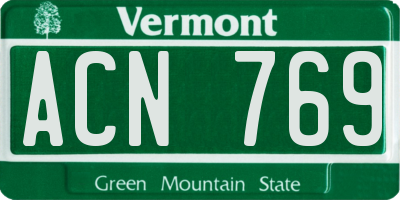 VT license plate ACN769