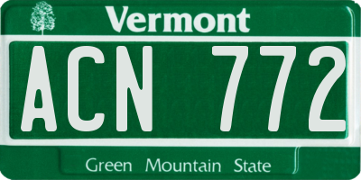 VT license plate ACN772