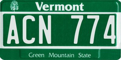 VT license plate ACN774