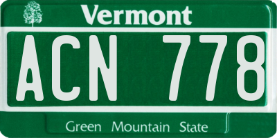 VT license plate ACN778