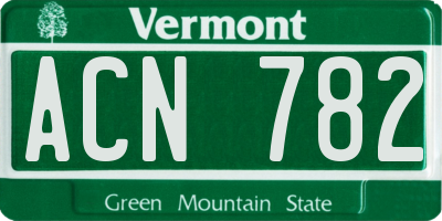 VT license plate ACN782