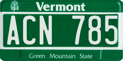 VT license plate ACN785