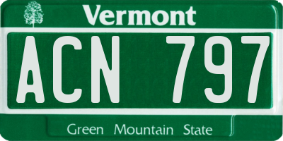 VT license plate ACN797