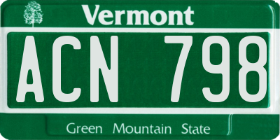 VT license plate ACN798