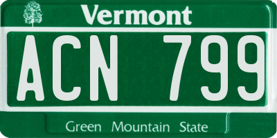 VT license plate ACN799