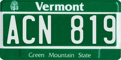VT license plate ACN819