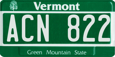 VT license plate ACN822