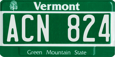 VT license plate ACN824