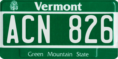 VT license plate ACN826