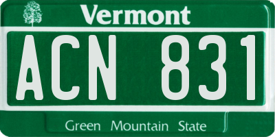 VT license plate ACN831