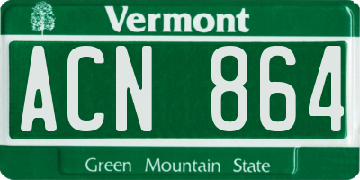 VT license plate ACN864