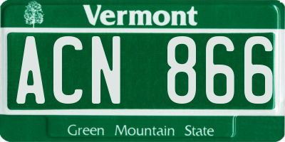 VT license plate ACN866