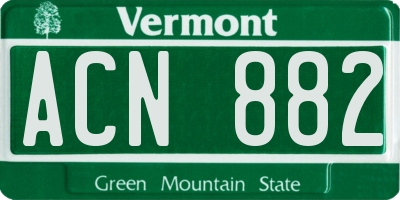 VT license plate ACN882
