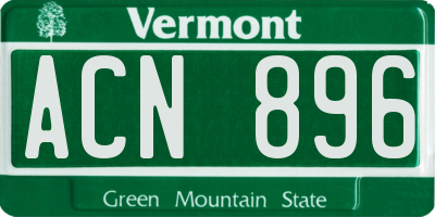 VT license plate ACN896