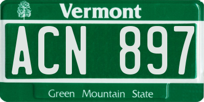 VT license plate ACN897