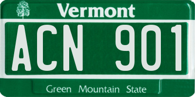 VT license plate ACN901