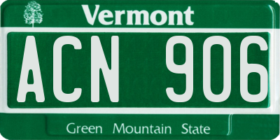 VT license plate ACN906