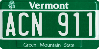 VT license plate ACN911