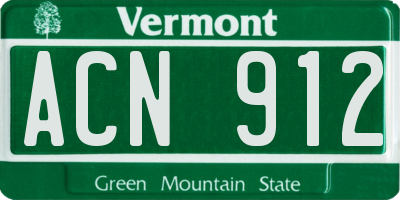 VT license plate ACN912