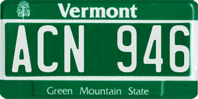 VT license plate ACN946