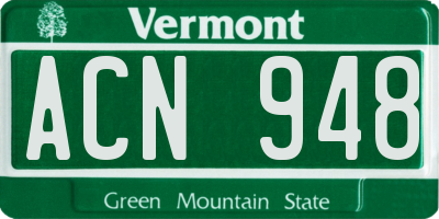 VT license plate ACN948