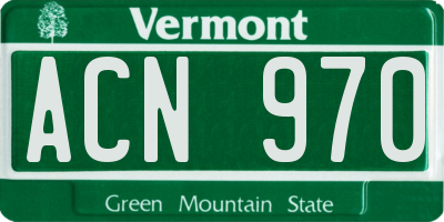 VT license plate ACN970