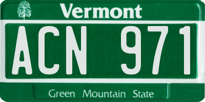 VT license plate ACN971