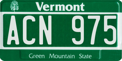VT license plate ACN975