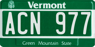 VT license plate ACN977