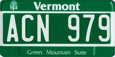 VT license plate ACN979