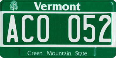 VT license plate ACO052