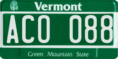 VT license plate ACO088