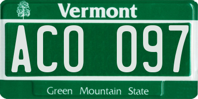VT license plate ACO097