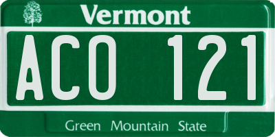 VT license plate ACO121