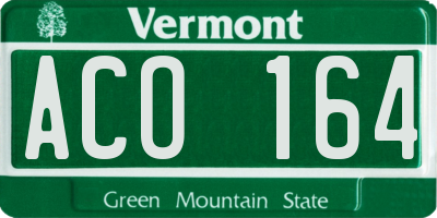 VT license plate ACO164