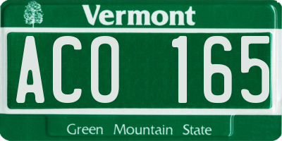 VT license plate ACO165
