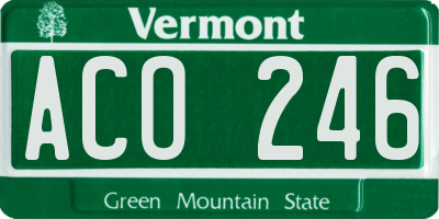 VT license plate ACO246