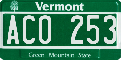 VT license plate ACO253
