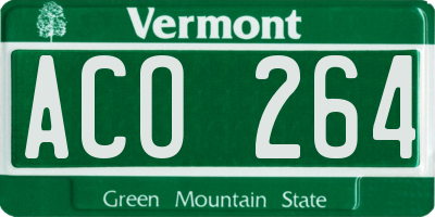 VT license plate ACO264