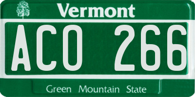 VT license plate ACO266